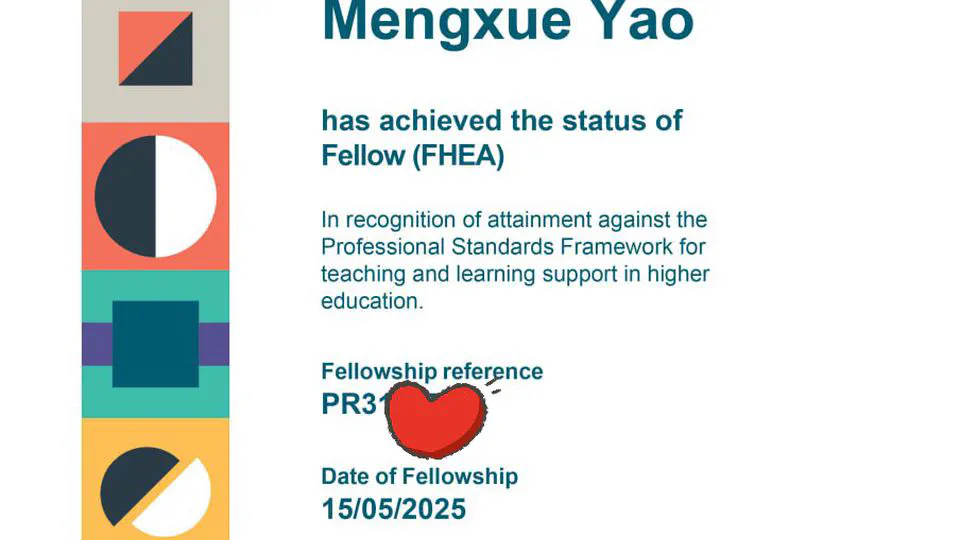 🎓 Recognised as Fellow of the Higher Education Academy (FHEA)