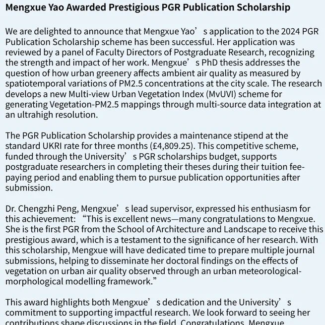 🏆 Awarded the PGR Publication Scholarship